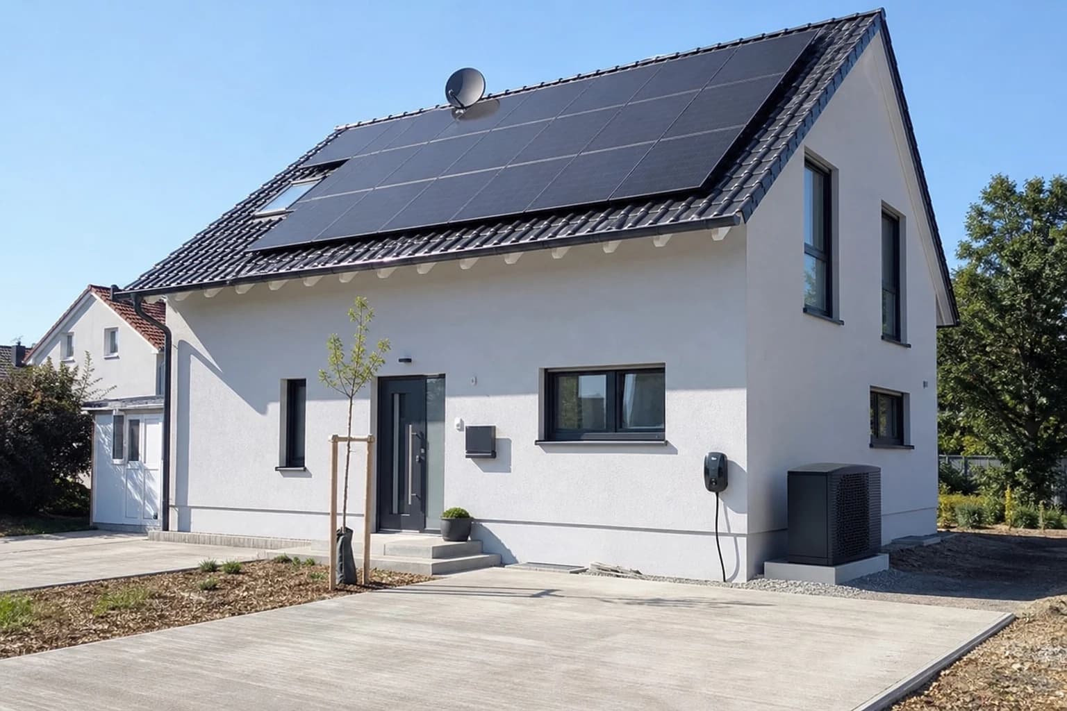 Neubau-Einfamilienhaus von 2019 mit Wärmepumpe, Photovoltaik und Wallbox